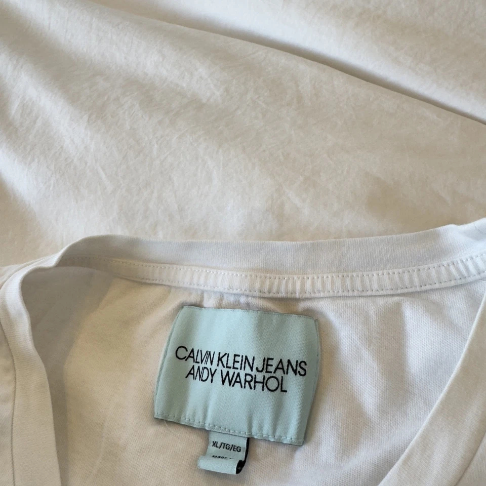 Camiseta Calvin Klein x Andy Warhol Caballo Gráfico Blanca Talla XL Edición Limitada Foto 3 de 4