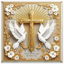 Cross Diamond Painting Kits, 5D Special Shape Diamond Art Kits for Adults, Cryst