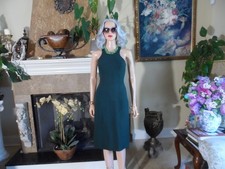 Michael Kors Collection Forest Green Wool Blend Sheath Dress Size 2