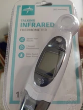 Medline Talking Infrared Thermometer Digital Readout Color Coded Fever Alarm New