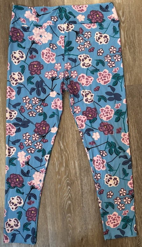 LuLaRoe Women's Leggings Size TC2 Vibrant Multicolored Turquoise Floral Soft