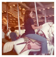 1970s Disneyland Carousel Girl Vintage Photo