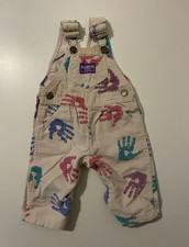 Vintage OshKosh B'gosh Corduroy Handprint Bib Overalls Size 3-6 Months