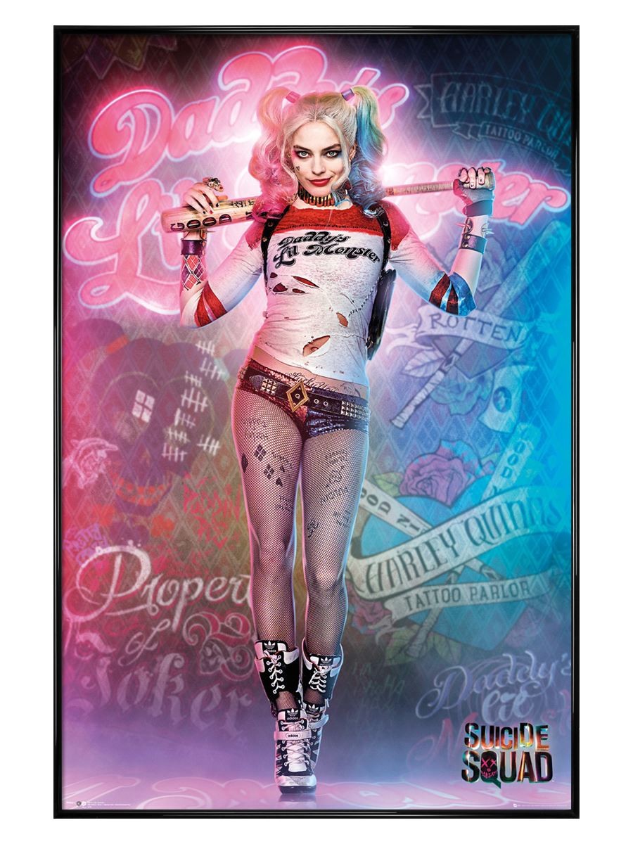 Suicide Squad Harley Quinn Stand - Black Gloss Framed