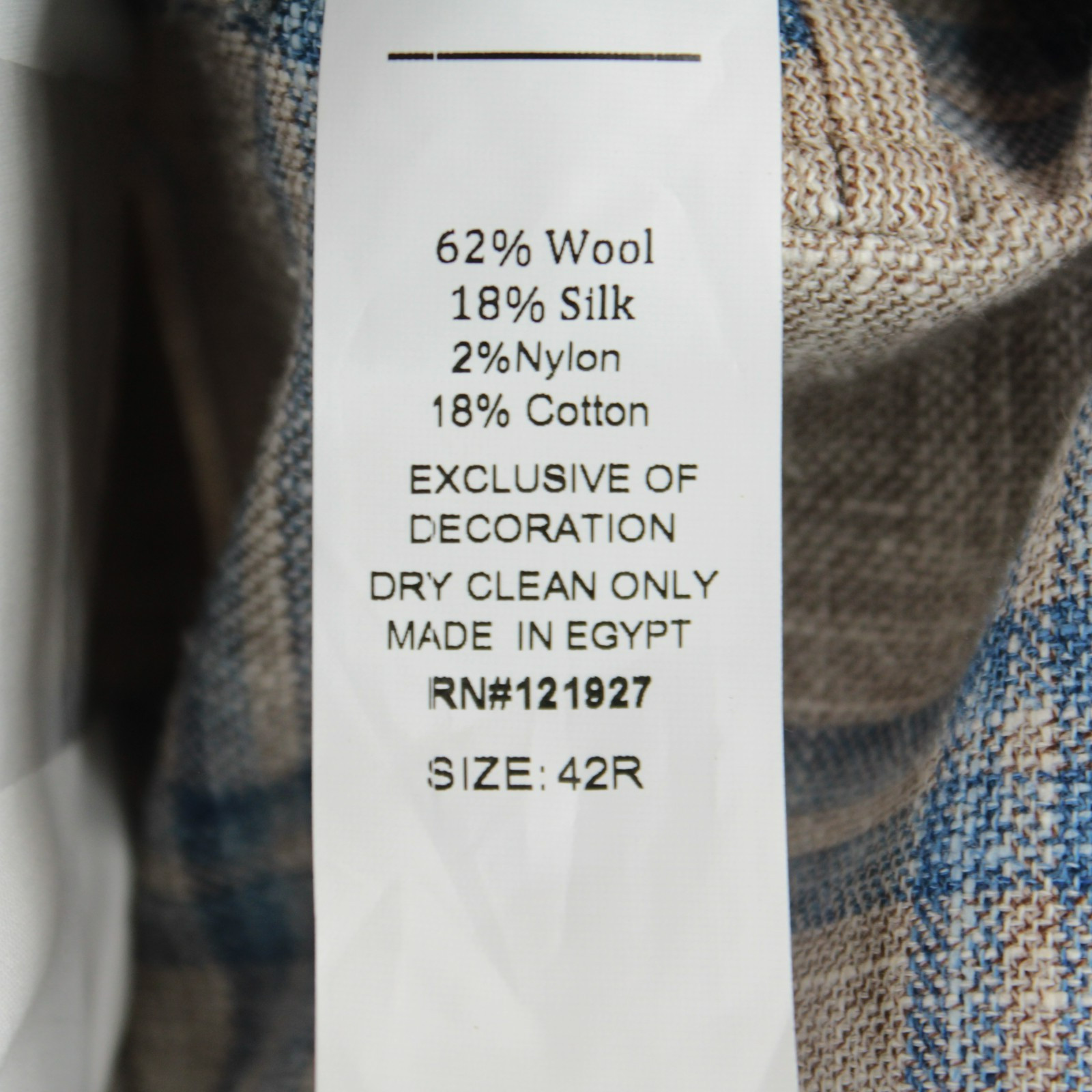 Johnnie-O NWT Wool Blend Sport Coat Size 42R US Nowell In Tan w/ Blue Plaid