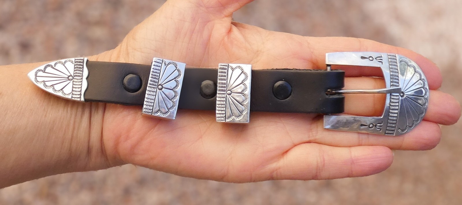 Native American Ranger 4 Piece Buckle Set, Navajo Handcrafted image 3