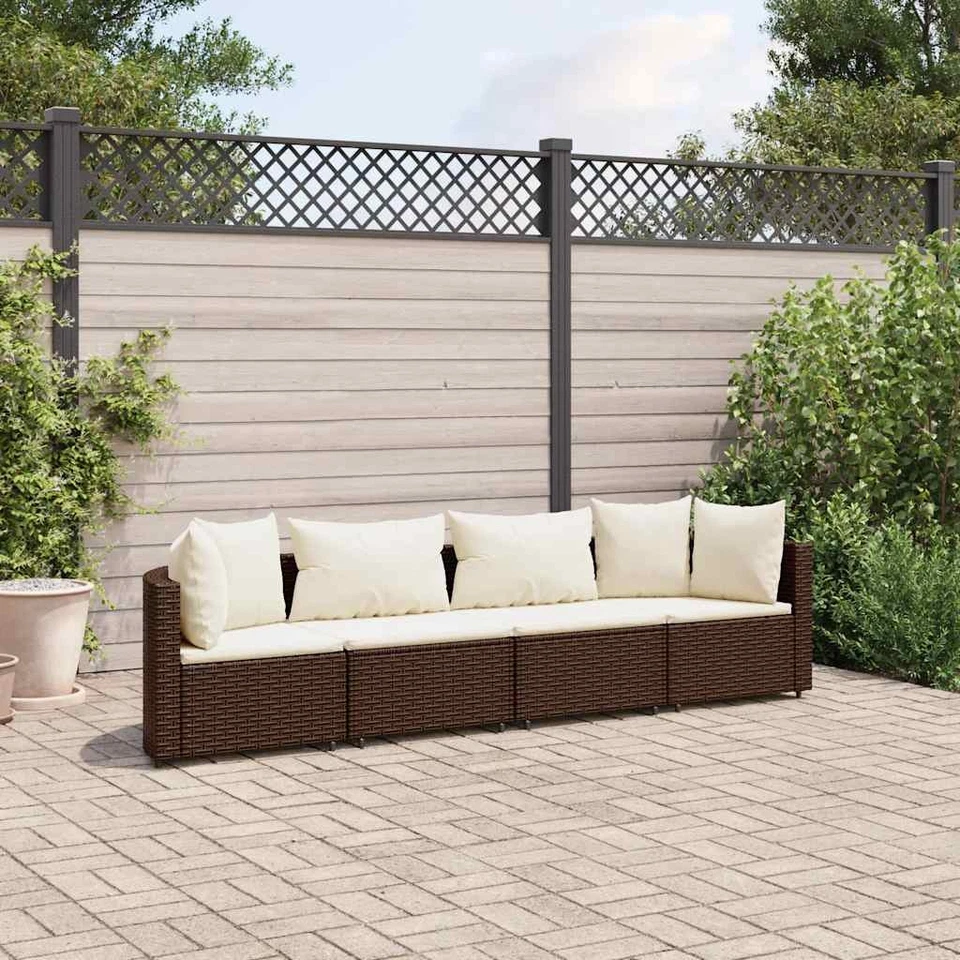 Vidaxl Gartenmöbel Sofa Garnitur Lounge Sitzgruppe 4-tlg. Braun Poly Rattan vida - Bild 2 von 4