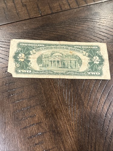 1953 A Circulated Two Dollar Bill $2 Note Red Seal Old Paper Fancy A61168251A - Picture 5 of 7