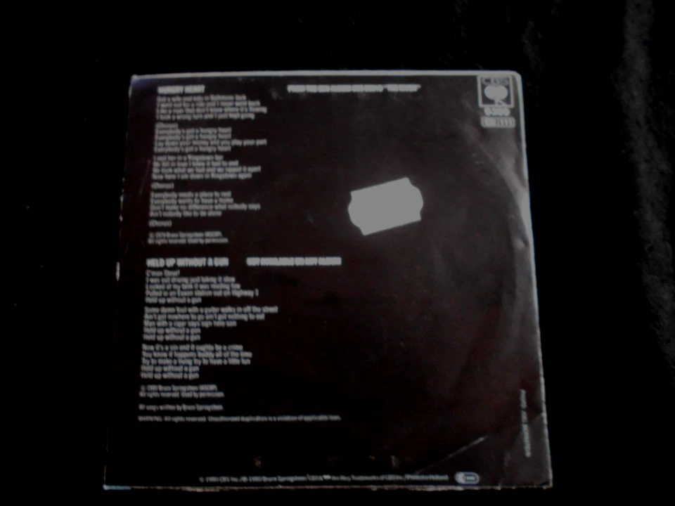 BRUCE SPRINGSTEEN/HUNGRY HEART/CBS/HOLLAND PRESS SP 7" - Photo 2/2