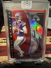2024 Panini Obsidian Fran Tarkenton J.J. McCarthy Eclipsing Legends Red /75 RC