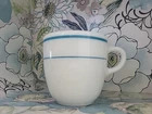 Vintage Pyrex Tableware 723 By Corning USA White Blue Band 3.5” Diner Mug