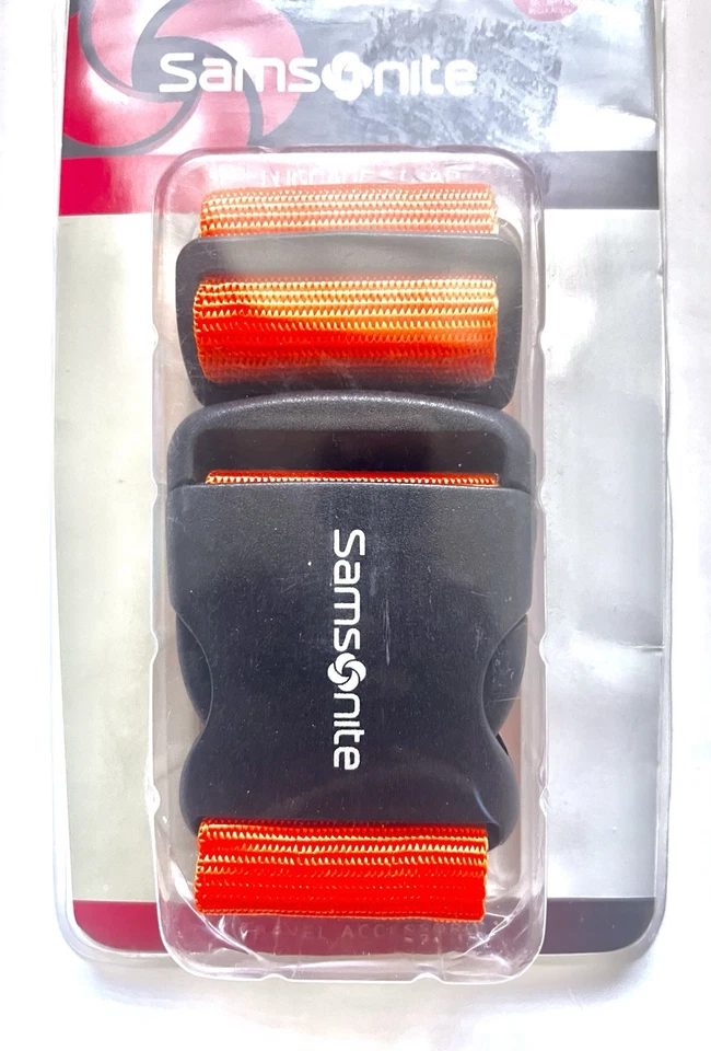 NUEVA Correa de Equipaje Samsonite Se Ajusta Hasta 72" Naranja Manzana/Negro Foto 2 de 3