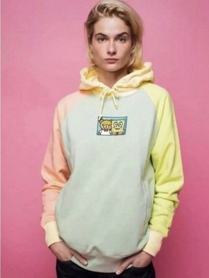 TEDDY FRESH X SPONGEBOB Hoodie Sweatshirt Mens S Pastel Colorblock Embroidered