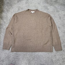 M&S Men’s Relaxed Crew Neck Sweater Jumper Large Hazelnut Brown Marl Wool Blend