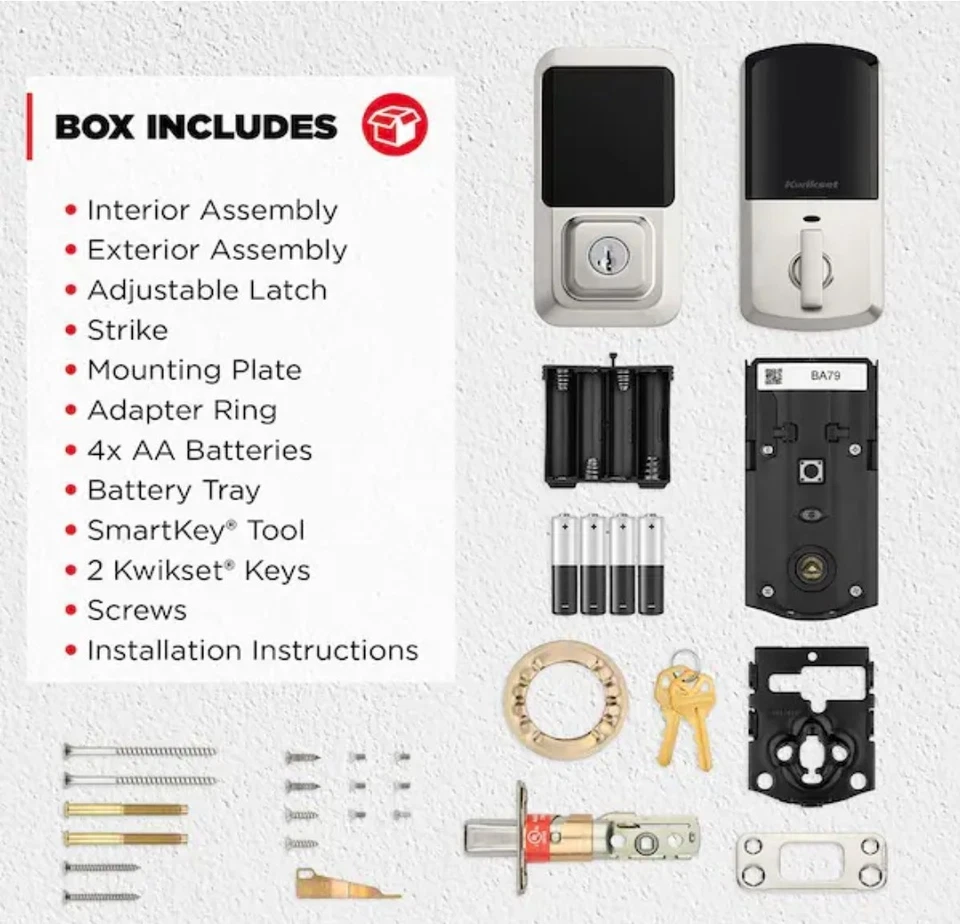 Cerradura inteligente Kwikset 99390-001 Halo Wi-Fi entrada sin llave pantalla táctil cerrojo Foto 3 de 4