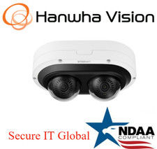 Hanwha Techwin PNM-7082RVD 2CH POE Vandal IR IP Security Dome Camera 3 6mm Lens