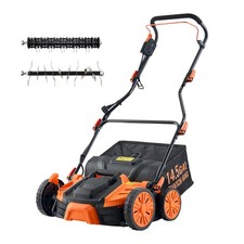 Uimoso 16-Inch Electric Lawn Dethatcher and Scarifier 2-in-1 Equipment 15 Amp