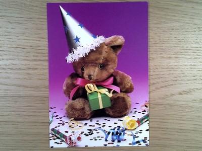 Olympia Teddy Bear Birthday Greeting Card E-0062 Made in USA