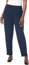 NWOT Navy Jessica London Stretch Straight Leg Pull-On Pants Size 18W