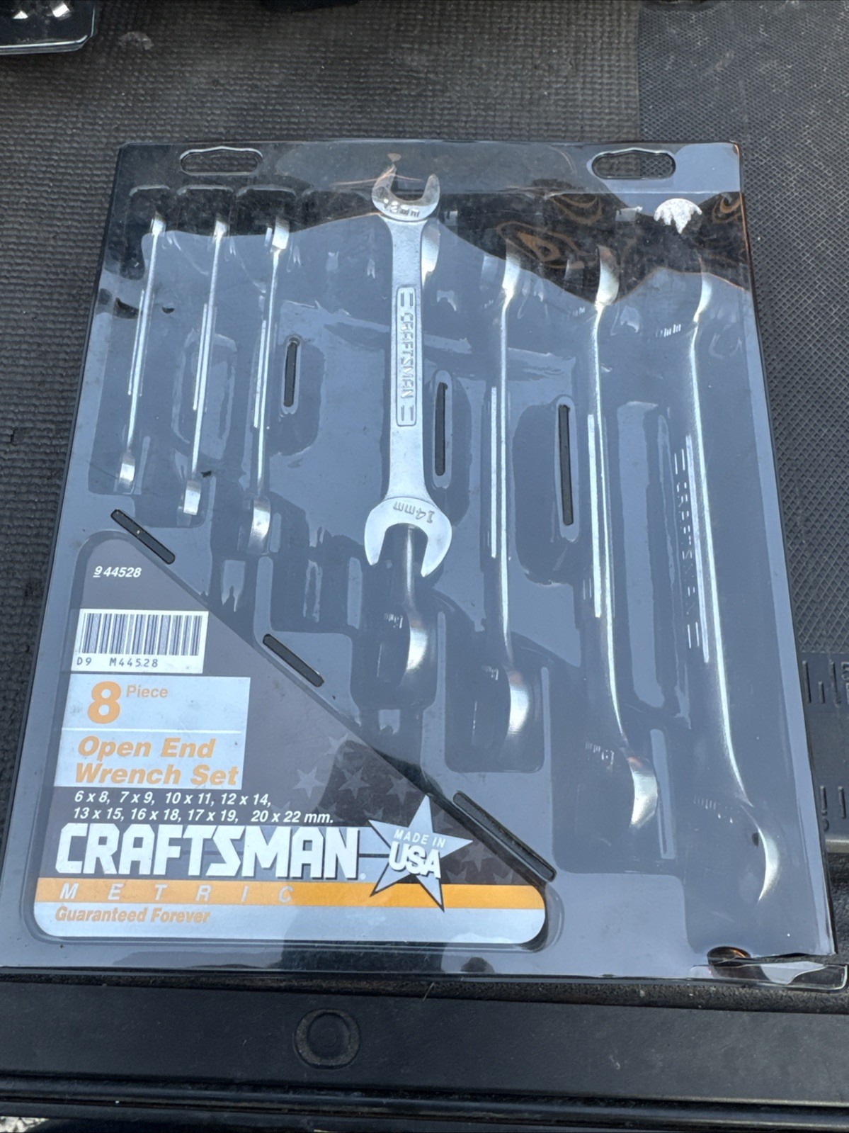 Rare Sears Craftsman USA Metric Double Open Wrench Set 8pc 44528 6-22mm 