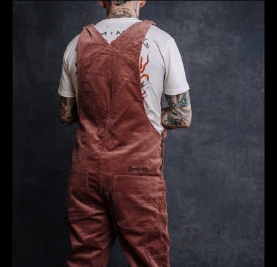 Doomsday Men s Corduroy Overalls New w/out Tags Size 36 Pink Red