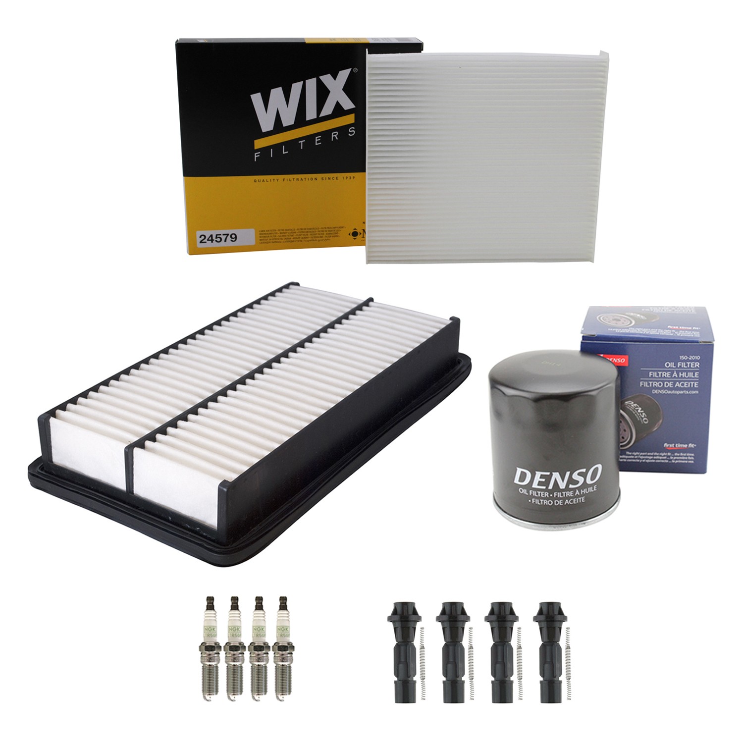 Denso Tune Up Kit NGK 4 Spark Plugs  Boots Kit for Mazda CX-7 2.5L L4 DOHC GAS