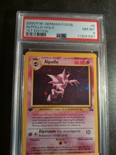 Alpollo Holo 1st Edition PSA 8 Deutsch Fossil Pokémon Karte