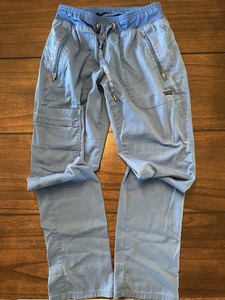 Greys Anatomy Barco Women's Drawstring Scrub Pants XSP Teal Mia 6 Pocket Cargo