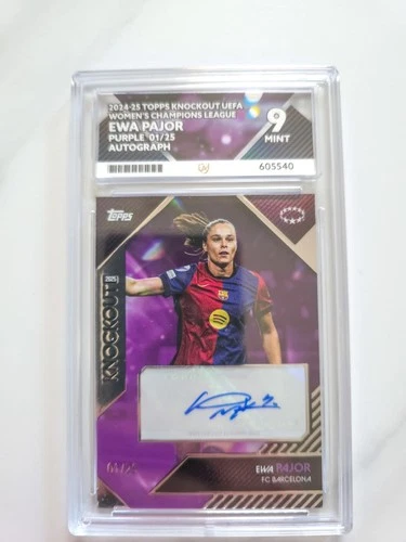 2024-25 TOPPS KNOCKOUT UEFA WOMEN'S CHAMPIONS LEAGUE EWA PAJOR PURPLE 01/25 AUTO