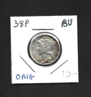 1938P MERCURY DIME CH AU- TONED