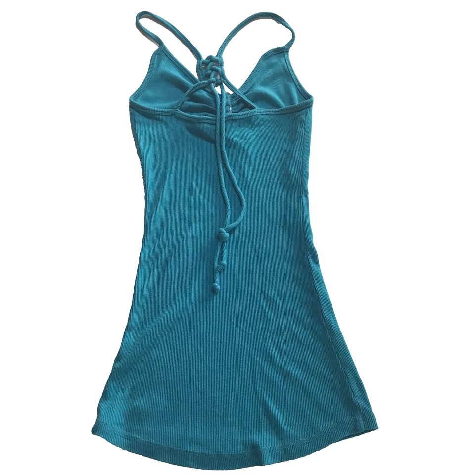 Y2K Guess Babydoll Cami Top XS Laced Ribbed Camisole Floral Henley Snap Grunge - Image 2 of 4