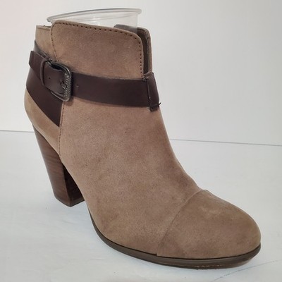 Carlos Santana Harvest  Faux Suede two-tone taupe brown booties 8