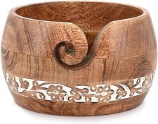 Yarn Storage Wooden Yarn Bowl Knitting Bowl Large Crochet Yarn Holder Gifts f...