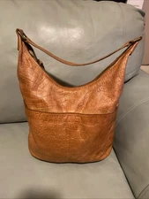 American Leather Co. Crocodile Brown Leather Shoulder Bag