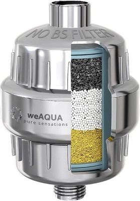 weAQUA Heavy Duty NO BS Shower Filter   Filter, One 1 Pack - Chrome 