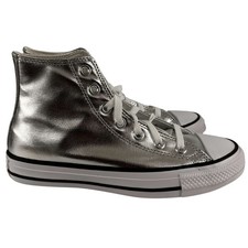 Converse Chuck Taylor All Star HI Top Metallic Silver Size 5M/7W Unisex Shoes