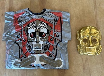 Vintage Ben Cooper Robot Halloween Costume Kids M (8-10) Star Wars Sci Fi Silver