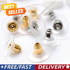 100Pcs Fishhook Earring Backs Silver Gold Bullet Clutch Backs for Pierced Earrin