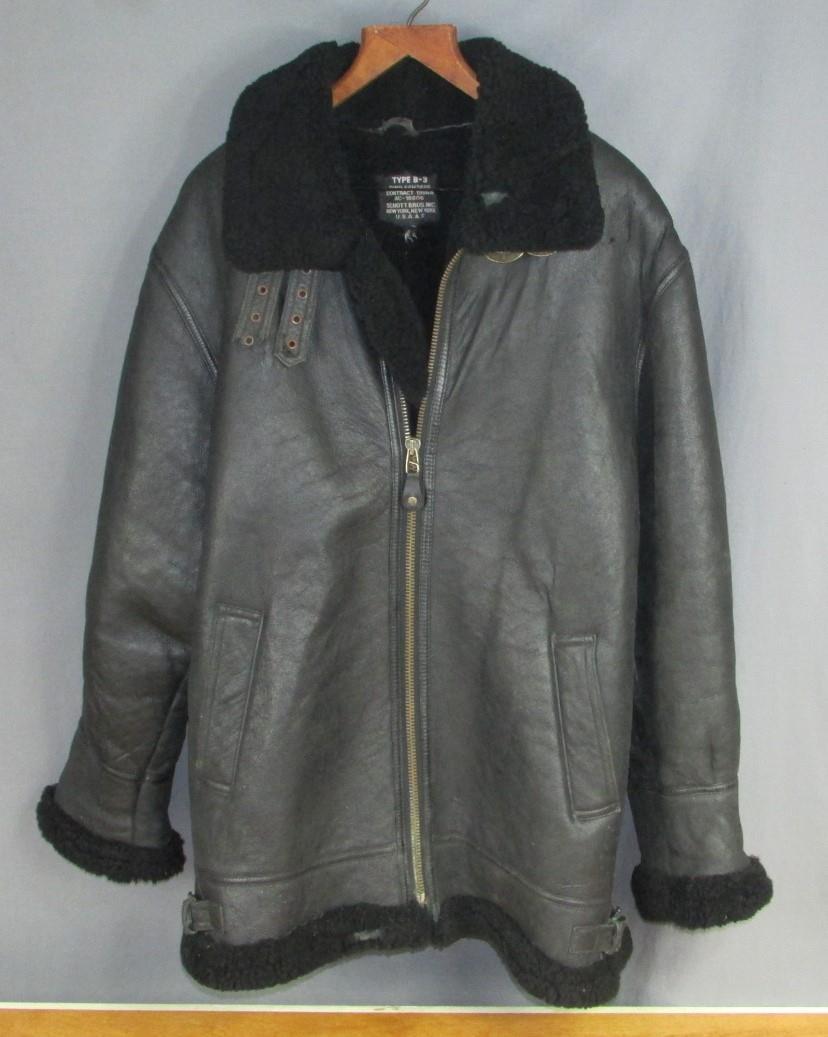 Vintage Schott Bros.Type B-3 Mouton Leather Flight Jacket