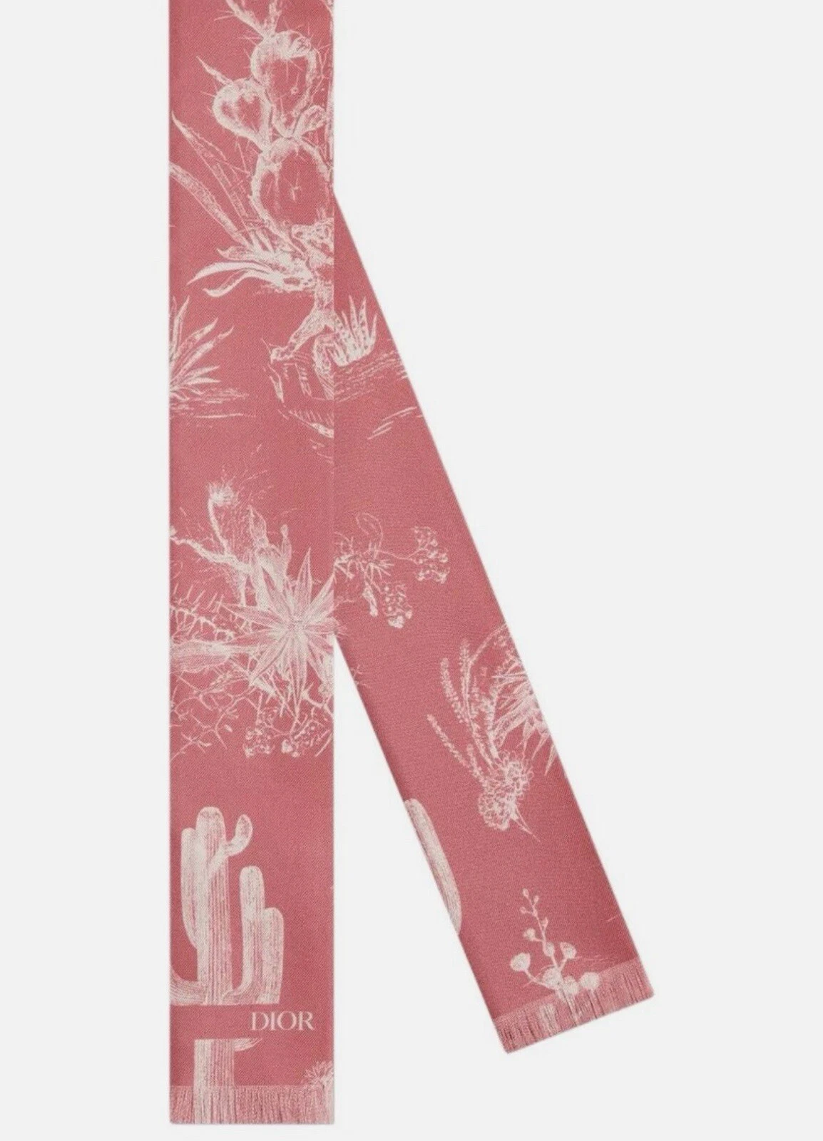 Christian Dior X Cactus Jack Mitzah écharpe fluide cravate soie rose neuf et étiquettes