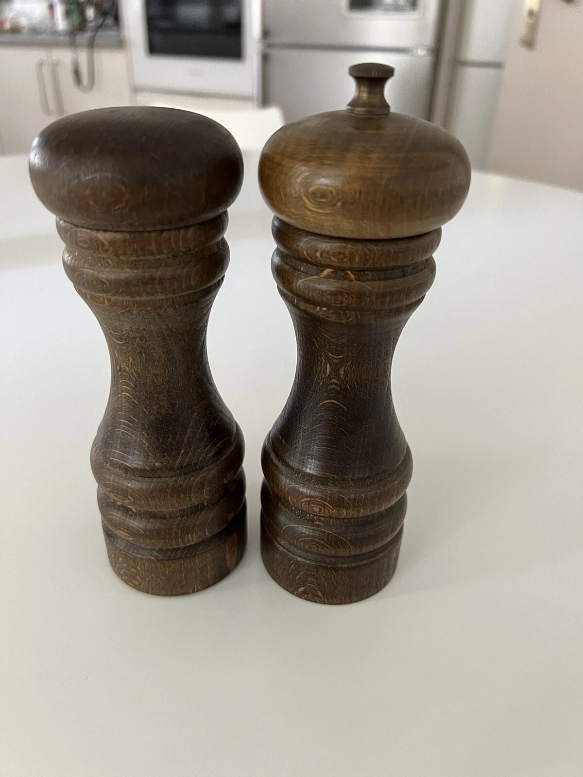Zassenhaus W Germany 8” Dark Brown Beechwood Pepper Mill / Grinder & Salt Shaker