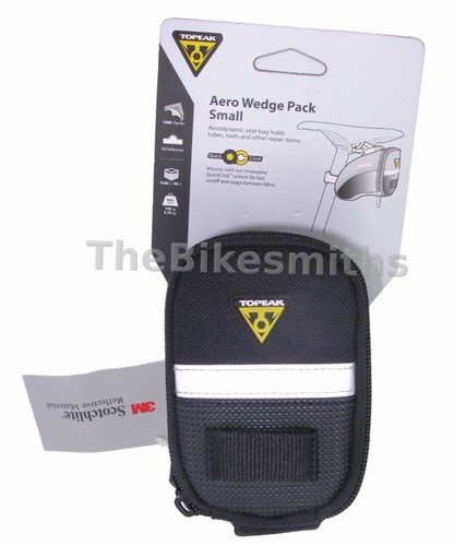 Topeak SMALL QuickClick Aero Wedge TC2251B Bike Seat Bag QR Pack Black - Picture 2 of 5