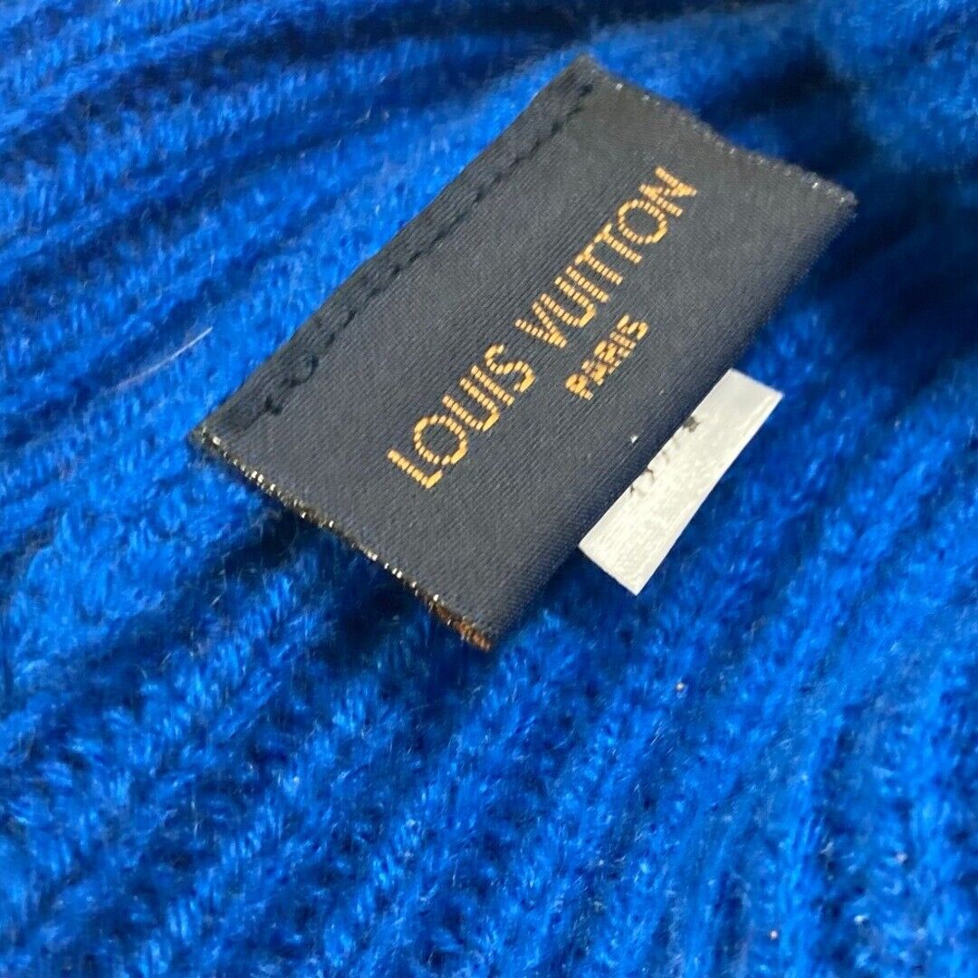 Louis Vuitton Unisex LV Ahead Beanie One Size Blue Cashmere Enamel