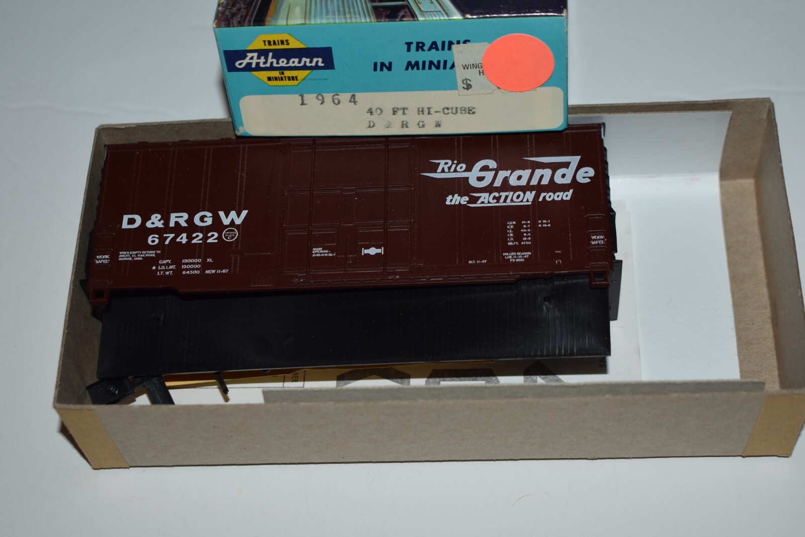 HO Scale Athearn 1964 Rio Grande 40' Single Door Boxcar 67422 C42383 | eBay