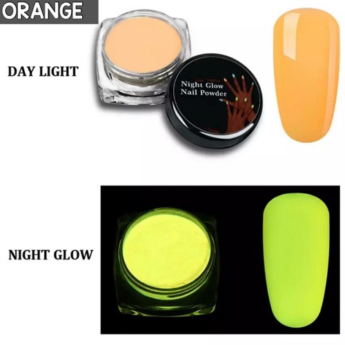 GLOW IN THE DARK Nail Powder Luminescent Neon Nails Fluorescent Glowing UK - Picture 17 of 31