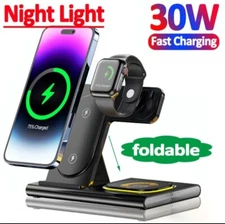 3 in 1 Wireless Charger Stand Pad Fast Charging Station Dock For smartWatch