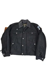Wyoming Traders Virgin Wool Jacket Horse Cross Embroidered Mens Size Small Black