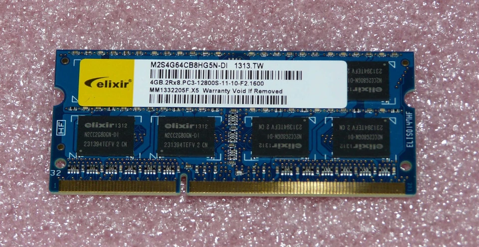 4GB 2Rx8 DDR3 RAM PC3-12800S-11-10-F2.1600 Elixir Notebook Arbeitsspeicher