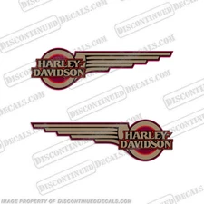Fits Harley-Davidson Springer FXSTSI Tank Decals (Set of 2) - Red/Gold