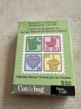 Celebration Embossing Folders Set with Postage Stamp Die, Cuttlebug, Provo Craft